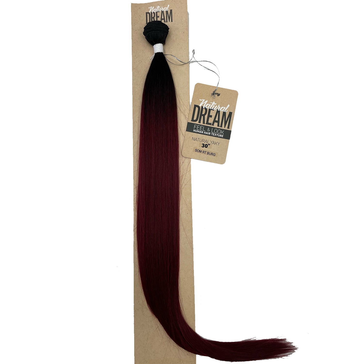 Zury Natural Dream Feel & Look Hair Extension Bundle, Natural Yaky 30" Burgundy red