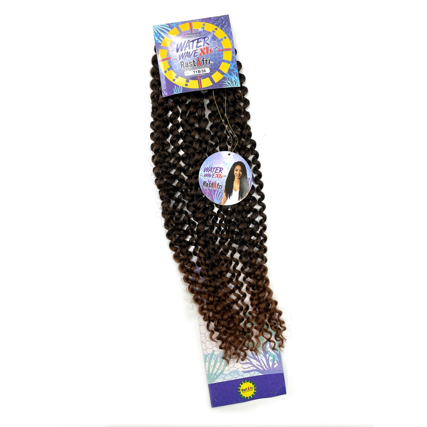 RastAfri Water Wave Crochet Braiding Hair XL t1b 30 brown ombre