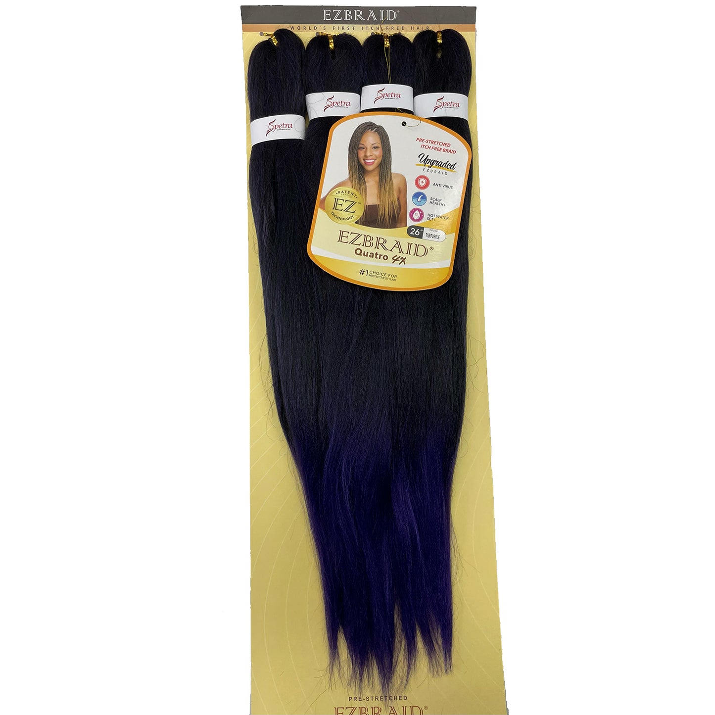 EZ Braid Quatro 4X Pre-Stretched Braiding Hair 26" I&I color purple