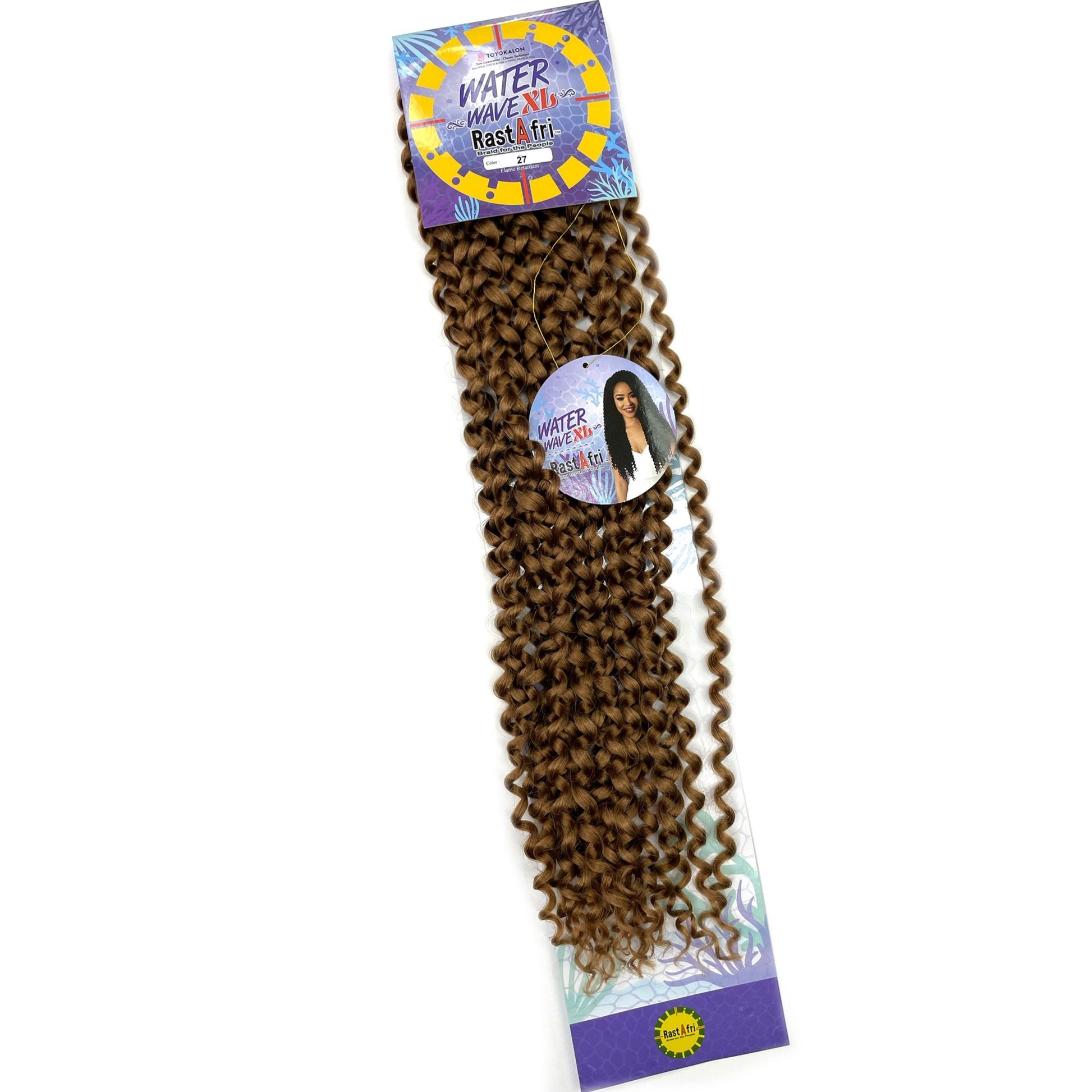 RastAfri Water Wave Crochet Braiding Hair XL color 27 blonde brown