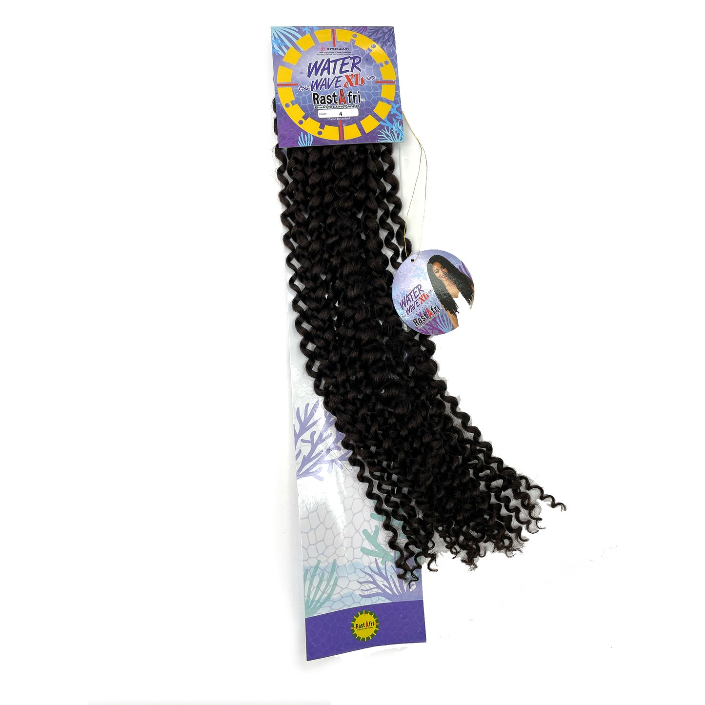 RastAfri Water Wave Crochet Braiding Hair XL color 4 black