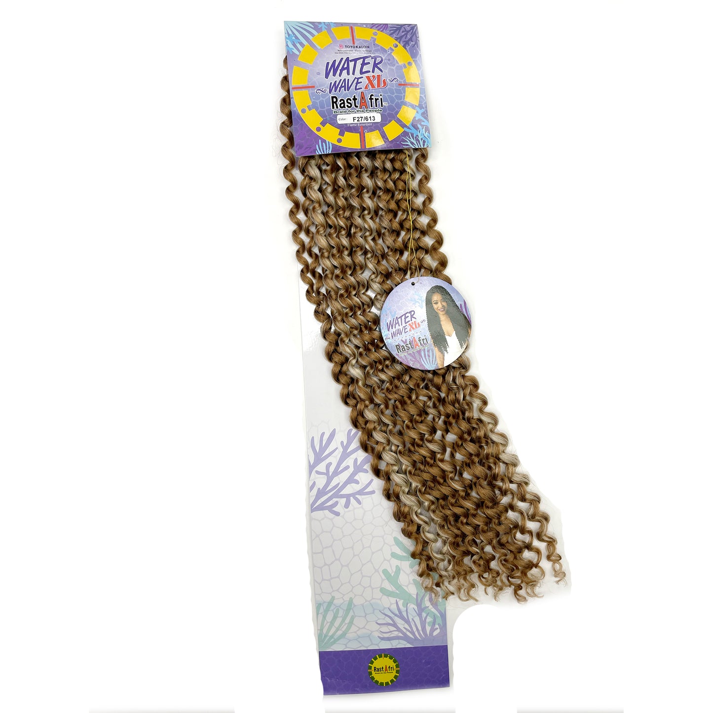 RastAfri Water Wave Crochet Braiding Hair XL f27 613 blonde highlights