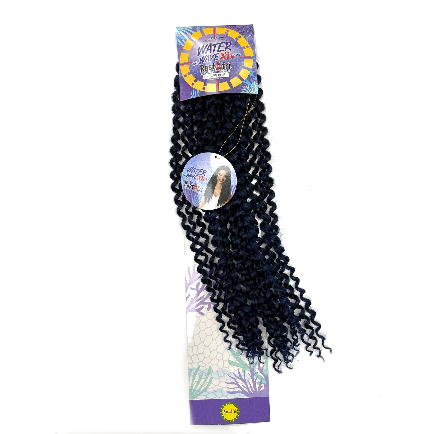 RastAfri Water Wave Crochet Braiding Hair XL navy blue