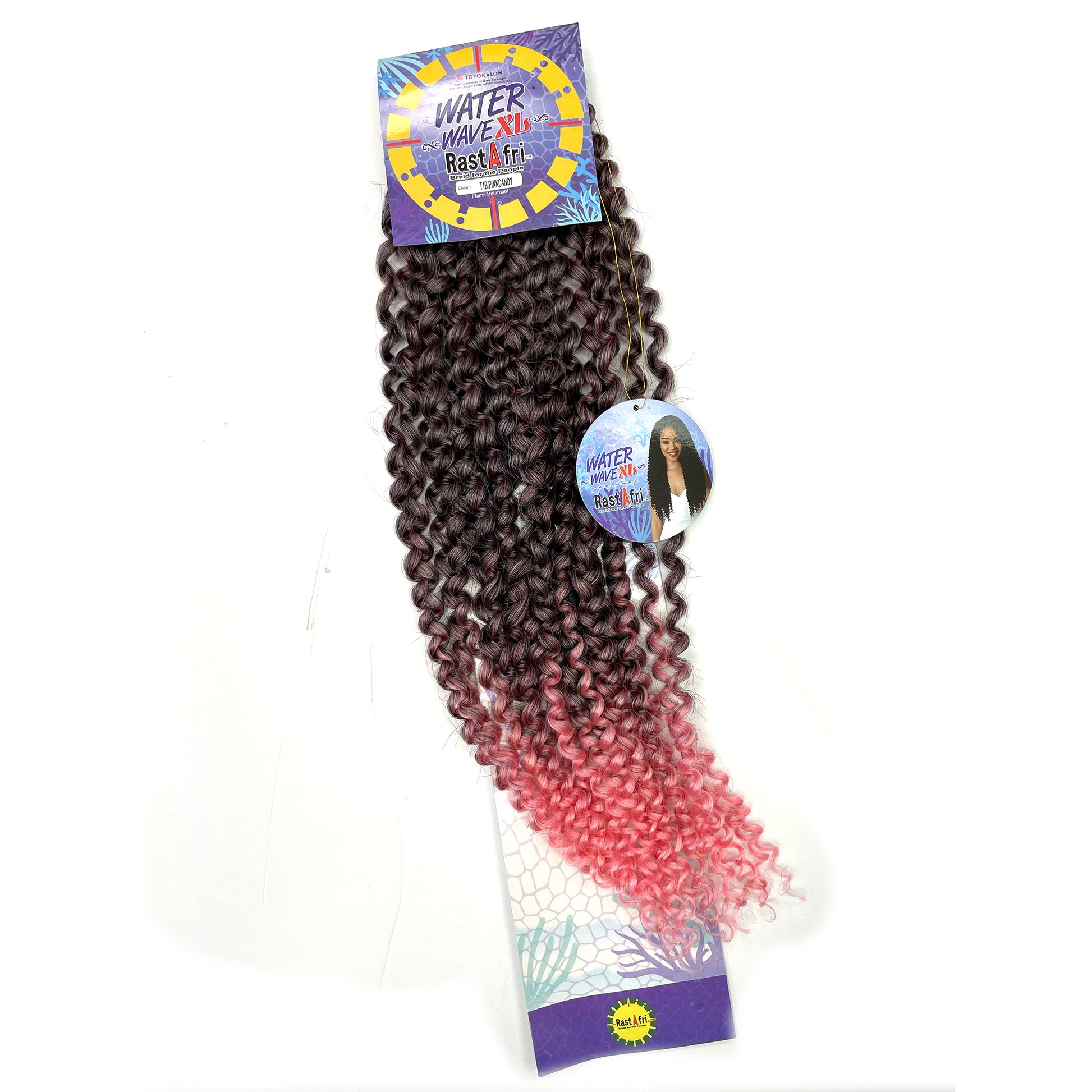 RastAfri Water Wave Crochet Braiding Hair XL pink