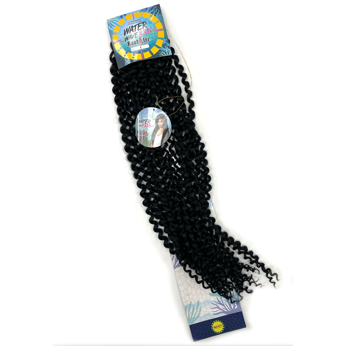 RastAfri Water Wave Crochet Braiding Hair XXL black color 1