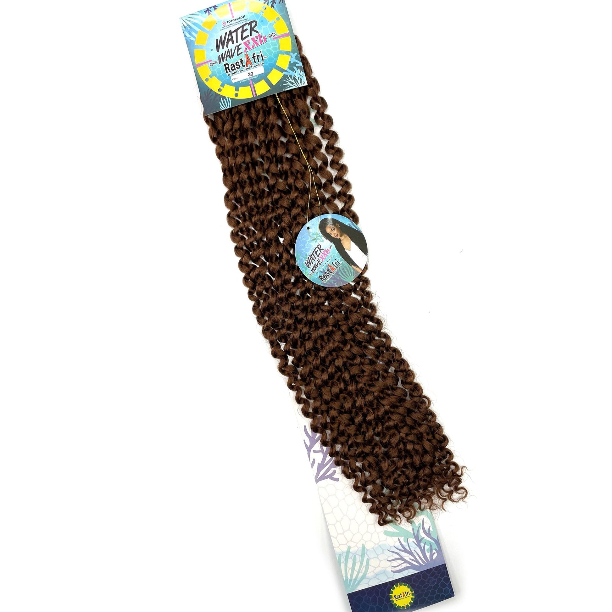 RastAfri Water Wave Crochet Braiding Hair XXL color 30 brown